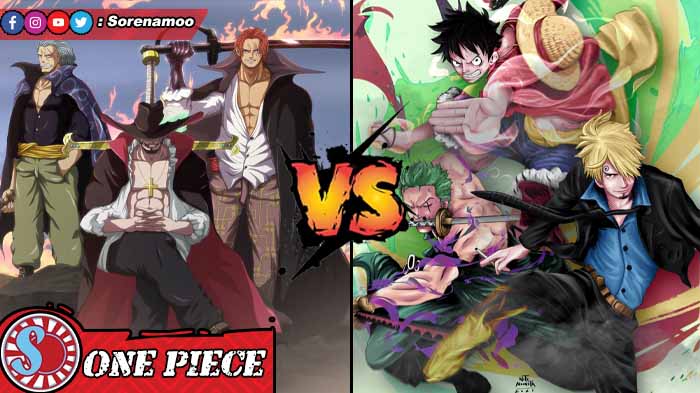 Beckman, Mihawk, Shanks vs Luffy, Zoro, Sanji One Piece