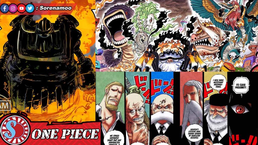 Iron Giant vs Gorosei Spoiler Manga One Piece chapter 1117 Sub Indo