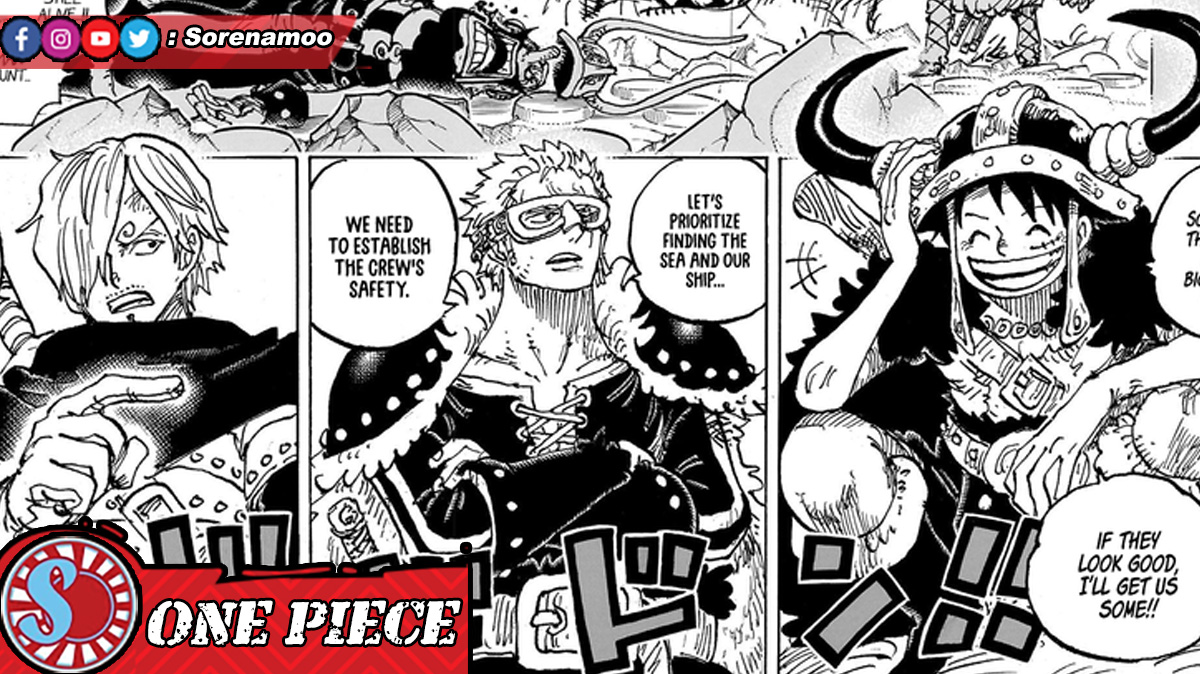 Sanji Zoro Luffy Manga One Piece Chapter 1128 Sub Indo