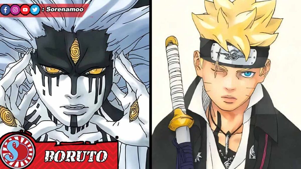 Momoshiki dan Boruto di Manga Boruto Two Blue Vortex