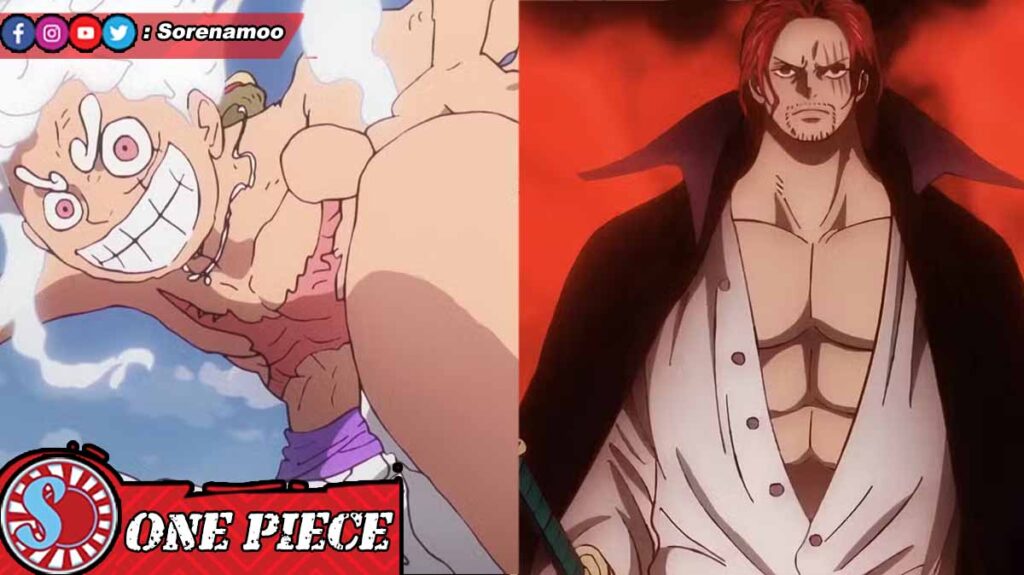 Gear 5 Luffy and Akagami Shanks One Piece