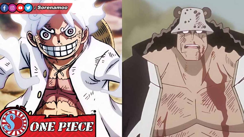 Gear 5 Luffy and Bartholomew Kuma One Piece