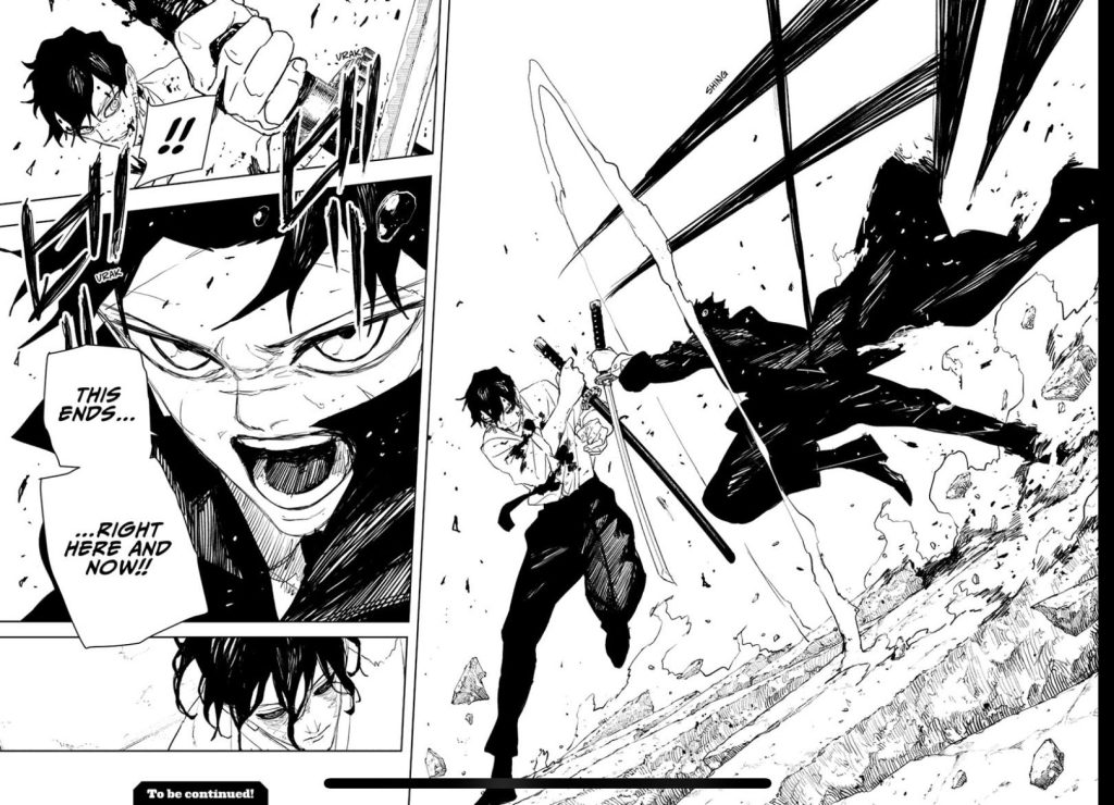 Chihiro and Samura vs Yura KagurabachI Manga